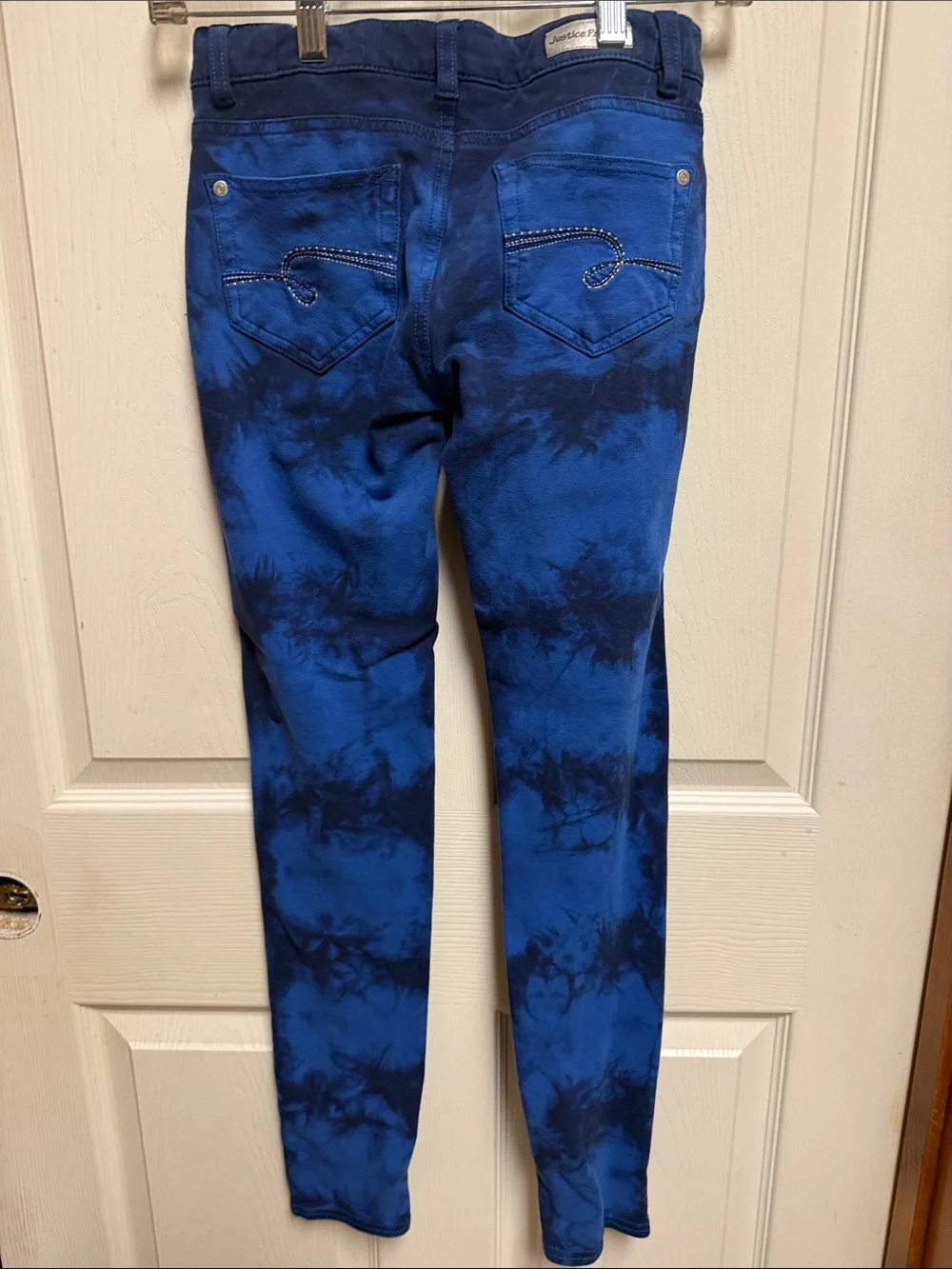 Justice Royal Blue Tie-Dye Skinny Jeans